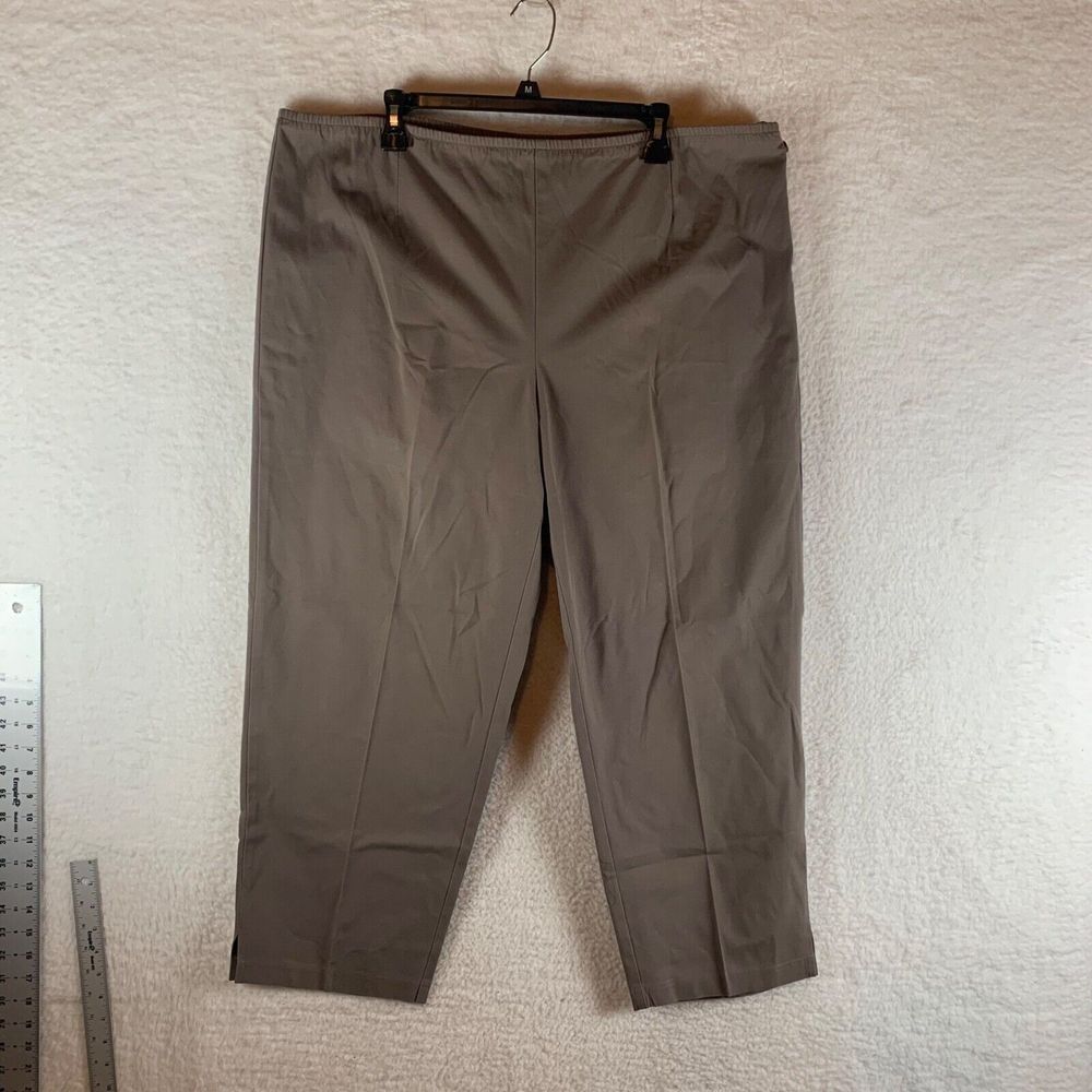 Eileen Fisher Women's High Rise Elastic‎ Waist Casual Brown Capri Pants Size 1X